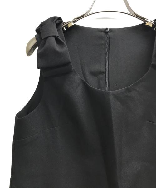 Fano Studios（ファノ ストゥディオズ）Fano Studios (ファノ ストゥディオズ) ショルダーリボンミニワンピース ブラック サイズ:Lの古着・服飾アイテム