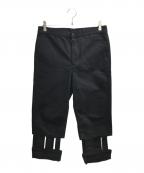 COMME des GARCONS HOMME PLUSコムデギャルソンオムプリュス）の古着「ウールギャバジンクロップドカッティングパンツ」｜ブラック