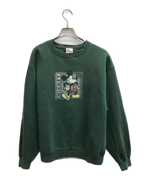 THE Disney Store（ザ ディズニー ストア）THE Disney Store (ザ ディズニー ストア) クルーネックスウェット グリーン サイズ:Mの古着・服飾アイテム