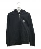 stussyステューシー）の古着「ジップパーカー」｜ブラック
