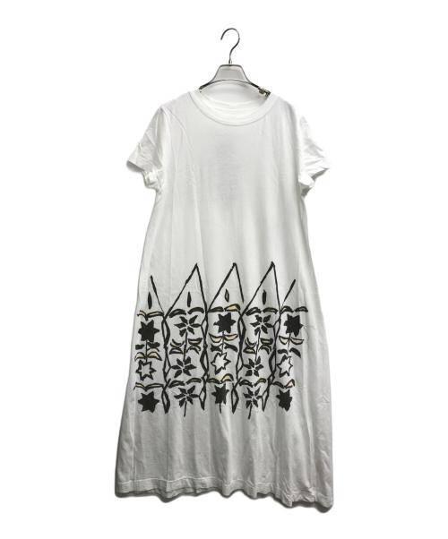 45R（フォーティファイブ・アール）45R (フォーティファイブ・アール) カットソーワンピース アイボリーの古着・服飾アイテム