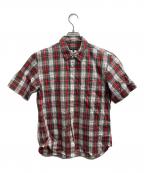 COMME des GARCONS HOMME PLUSコムデギャルソンオムプリュス）の古着「チェック半袖シャツ」｜レッド