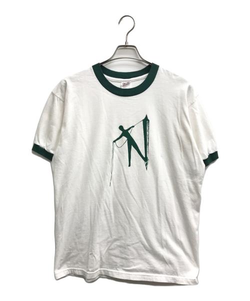 anvil（アンヴィル）anvil (アンヴィル) リンガーTシャツ グリーン×ホワイト サイズ:Lの古着・服飾アイテム