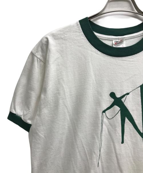 anvil（アンヴィル）anvil (アンヴィル) リンガーTシャツ グリーン×ホワイト サイズ:Lの古着・服飾アイテム