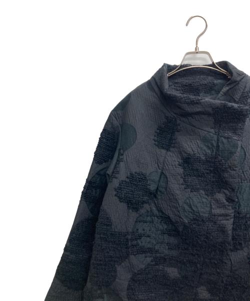 慈雨（ジウ）慈雨 (ジウ) スタンドカラージャガードジャケット ブラック サイズ:40の古着・服飾アイテム