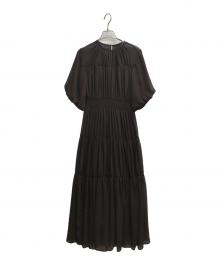 anuans（アニュアンス）の古着「シフォンギャザーティアードワンピース」｜ブラウン