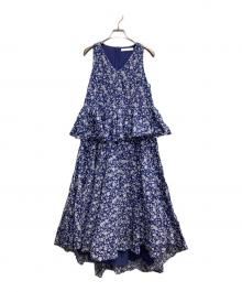 MARIHA（マリハ）の古着「ノースリーブギャザーワンピース」｜ネイビー