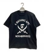 A BATHING APE×NEIGHBORHOODア ベイシング エイプ×ネイバーフッド）の古着「BAPE X NBHD TEE」｜ブラック