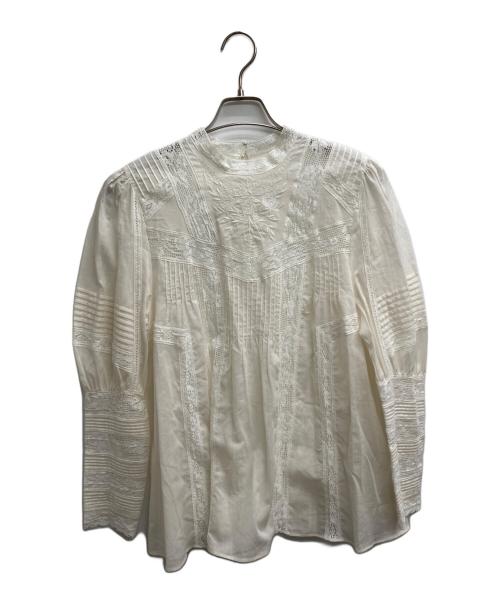 JILL STUART（ジルスチュアート）JILL STUART (ジルスチュアート) レースピンタックブラウス ホワイト サイズ:FR 未使用品の古着・服飾アイテム