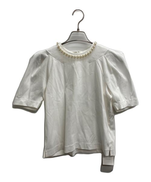 CELFORD（セルフォード）CELFORD (セルフォード) パールネックＴシャツ ホワイト サイズ:36 未使用品の古着・服飾アイテム