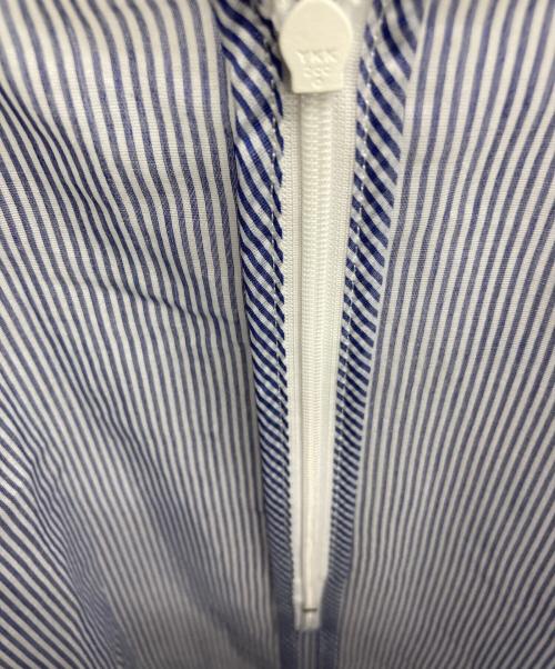 Mila Owen（ミラオーウェン）Mila Owen (ミラオーウェン) 構築ハーフスリーブシアーブラウス ブルーの古着・服飾アイテム