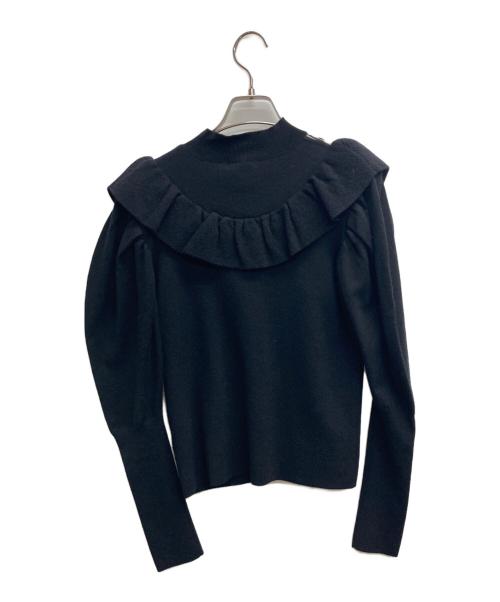 JILL STUART（ジルスチュアート）JILL STUART (ジルスチュアート) リボンシシュウパフスリーブニット ブラック サイズ:FREE 未使用品の古着・服飾アイテム