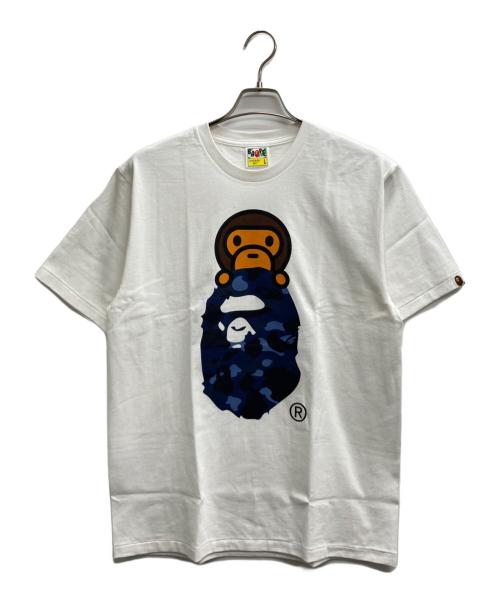 A BATHING APE（ア ベイシング エイプ）A BATHING APE (ア ベイシング エイプ) ABC CAMO MILO ON APE HEAD TEE ホワイト サイズ:Lの古着・服飾アイテム