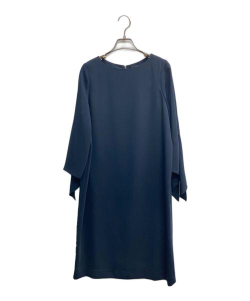 URBAN RESEARCH DOORS（アーバンリサーチドアーズ）URBAN RESEARCH DOORS (アーバンリサーチドアーズ) リボンスリーブワンピース ネイビー サイズ:ONEの古着・服飾アイテム