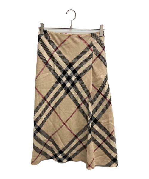 BURBERRY LONDON（バーバリーロンドン）BURBERRY LONDON (バーバリーロンドン) ノヴァチェックウールスカート ベージュ サイズ:36の古着・服飾アイテム