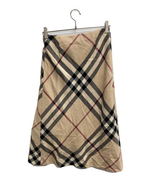 BURBERRY LONDON（バーバリーロンドン）BURBERRY LONDON (バーバリーロンドン) ノヴァチェックウールスカート ベージュ サイズ:36の古着・服飾アイテム