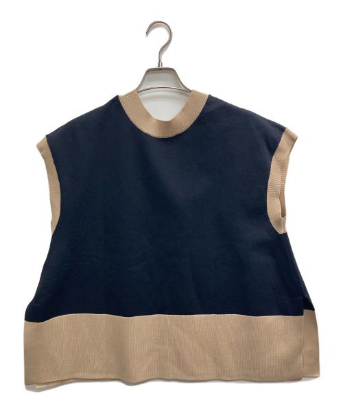 UNITED ARROWS（ユナイテッドアローズ）UNITED ARROWS (ユナイテッドアローズ) ミニマル 2WAY フレンチスリーブ ニットベスト ブラック サイズ:表記無しの古着・服飾アイテム