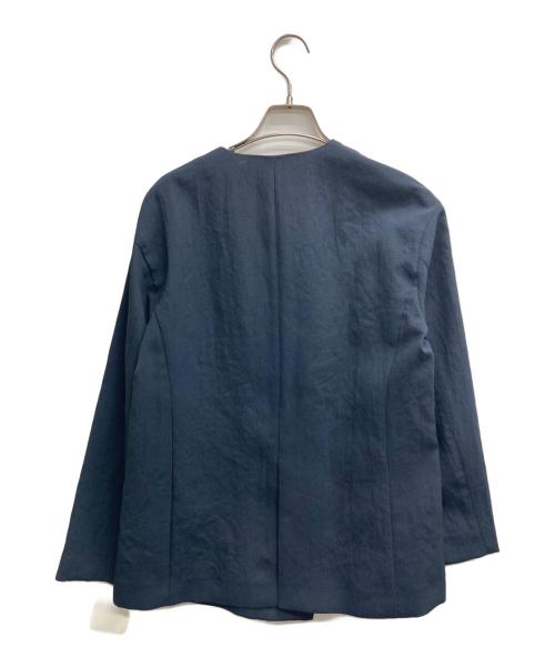 ROPE（ロペ）ROPE (ロペ) リネンライクノーカラージャケット ネイビー サイズ:36の古着・服飾アイテム