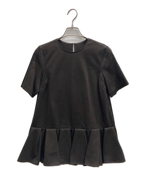 R（アール）R (アール) プレミアムコットンジャージー ペプラムカットソー ブラウン サイズ:32の古着・服飾アイテム