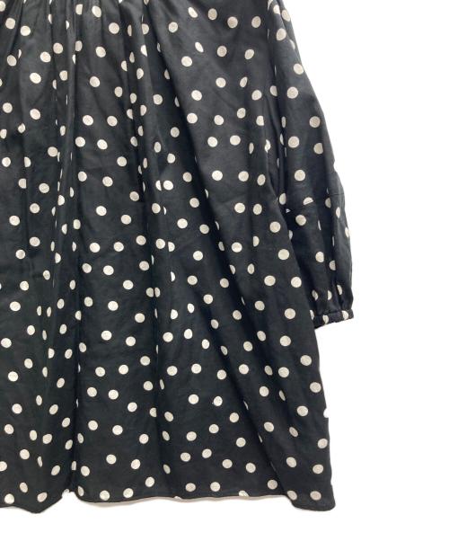 BALLSEY（ボールジィ）BALLSEY (ボールジィ) ドットプリント ランタンスリーブブラウス ブラック サイズ:36の古着・服飾アイテム