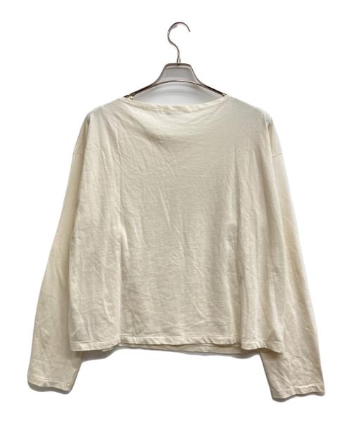 AURALEE（オーラリー）AURALEE (オーラリー) HARD TWIST COTTON CASHMERE BOAT NECK L／S TEE アイボリー サイズ:5の古着・服飾アイテム