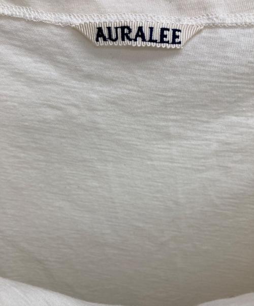 AURALEE（オーラリー）AURALEE (オーラリー) HARD TWIST COTTON CASHMERE BOAT NECK L／S TEE アイボリー サイズ:5の古着・服飾アイテム