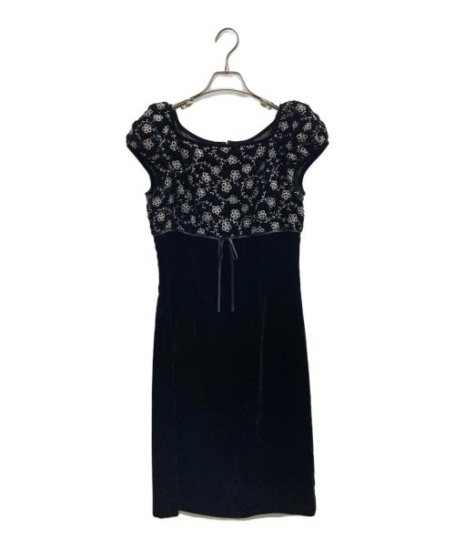 M'S GRACY（エムズグレイシー）M'S GRACY (エムズグレイシー) ベロア刺繍ワンピース ブラック サイズ:38の古着・服飾アイテム