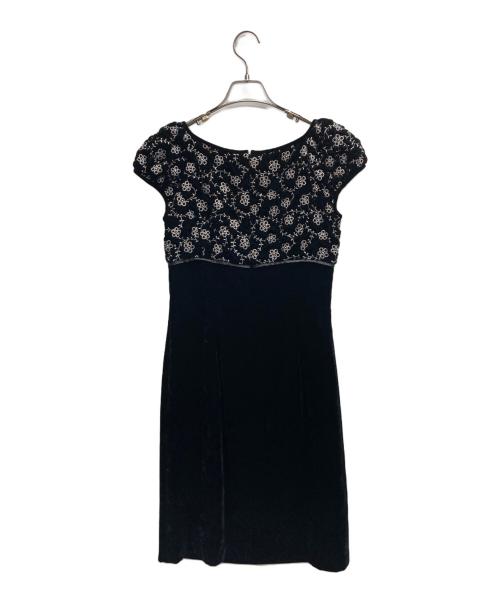 M'S GRACY（エムズグレイシー）M'S GRACY (エムズグレイシー) ベロア刺繍ワンピース ブラック サイズ:38の古着・服飾アイテム