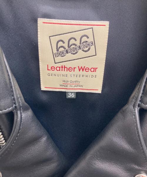 666（666）666 (666) タイトフィット 70'sパンクスタイル ライダースジャケット ブラック サイズ:36の古着・服飾アイテム