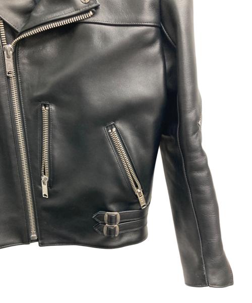 666（666）666 (666) タイトフィット 70'sパンクスタイル ライダースジャケット ブラック サイズ:36の古着・服飾アイテム