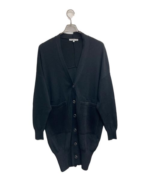 UN3D.（アンスリード）UN3D. (アンスリード) ダブルビックポケット ロングニットカーディガン ブラック サイズ:Fの古着・服飾アイテム