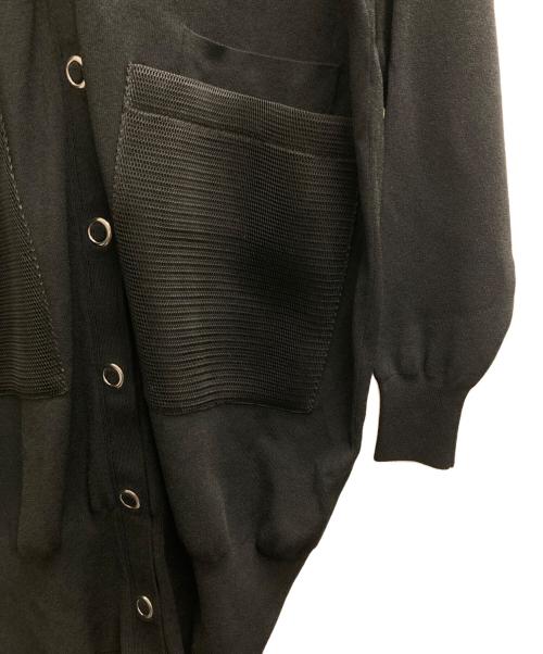 UN3D.（アンスリード）UN3D. (アンスリード) ダブルビックポケット ロングニットカーディガン ブラック サイズ:Fの古着・服飾アイテム