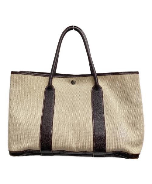 HERMES（エルメス）HERMES (エルメス) ガーデンパーティPM アイボリー×ブラウンの古着・服飾アイテム