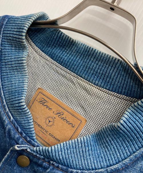 three rivers（スリーリバーズ）three rivers (スリーリバーズ) デニムスタジャン インディゴ サイズ:2XLの古着・服飾アイテム