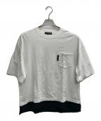 COMME des GARCONS HOMMEコムデギャルソン オム）の古着「フェイクレイヤード天竺ポケットTシャツ」｜ホワイト