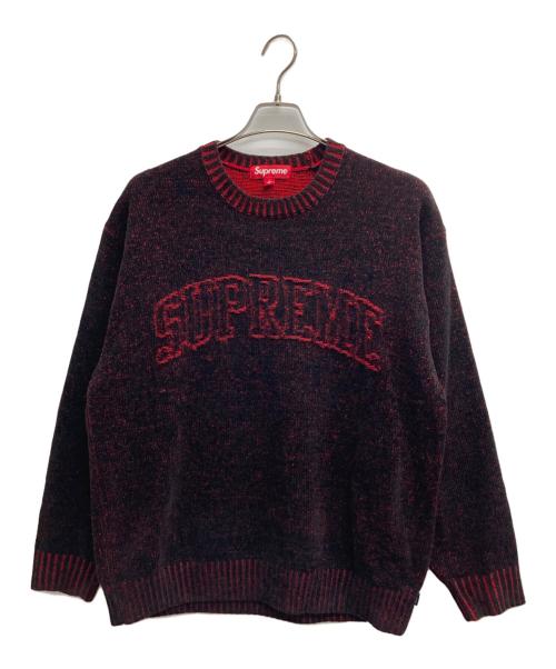 SUPREME（シュプリーム）Supreme (シュプリーム) Contrast Arc Sweater ブラック×レッド サイズ:Lの古着・服飾アイテム