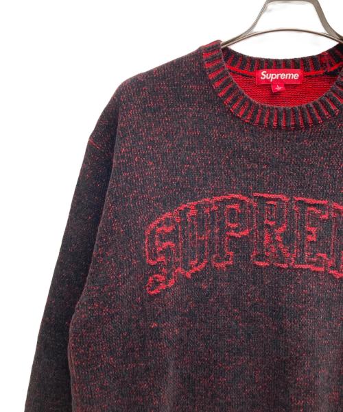 SUPREME（シュプリーム）Supreme (シュプリーム) Contrast Arc Sweater ブラック×レッド サイズ:Lの古着・服飾アイテム