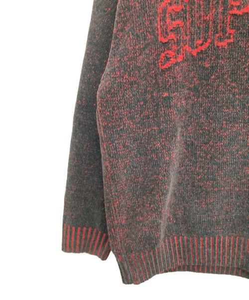 SUPREME（シュプリーム）Supreme (シュプリーム) Contrast Arc Sweater ブラック×レッド サイズ:Lの古着・服飾アイテム