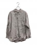 JOURNAL STANDARDジャーナルスタンダード）の古着「ソフトゼフィールリネンシャツ」｜ブラウン×ホワイト