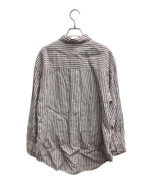 JOURNAL STANDARD（ジャーナルスタンダード）JOURNAL STANDARD (ジャーナルスタンダード) ソフトゼフィールリネンシャツ ブラウン×ホワイト サイズ:FREEの古着・服飾アイテム
