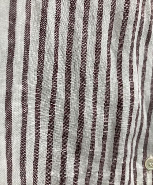 JOURNAL STANDARD（ジャーナルスタンダード）JOURNAL STANDARD (ジャーナルスタンダード) ソフトゼフィールリネンシャツ ブラウン×ホワイト サイズ:FREEの古着・服飾アイテム