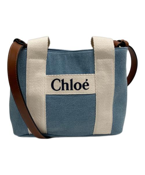 Chloe Kids（クロエ キッズ）Chloe Kids (クロエ キッズ) ロゴアップリケショルダーバッグ インディゴの古着・服飾アイテム