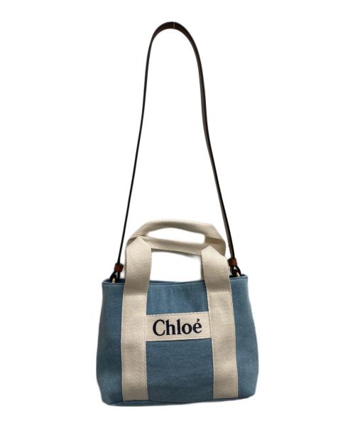 Chloe Kids（クロエ キッズ）Chloe Kids (クロエ キッズ) ロゴアップリケショルダーバッグ インディゴの古着・服飾アイテム