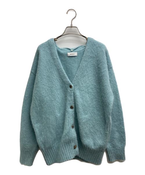 MIESROHE（ミースロエ）MIESROHE (ミースロエ) スカーフデザインモヘアシャギーカーデ ブルー サイズ:FREEの古着・服飾アイテム