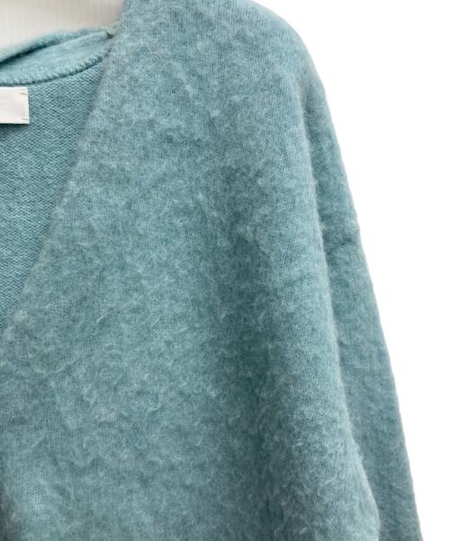 MIESROHE（ミースロエ）MIESROHE (ミースロエ) スカーフデザインモヘアシャギーカーデ ブルー サイズ:FREEの古着・服飾アイテム