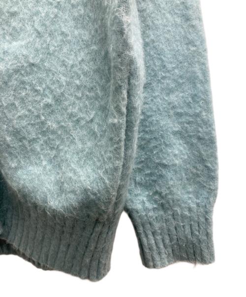 MIESROHE（ミースロエ）MIESROHE (ミースロエ) スカーフデザインモヘアシャギーカーデ ブルー サイズ:FREEの古着・服飾アイテム