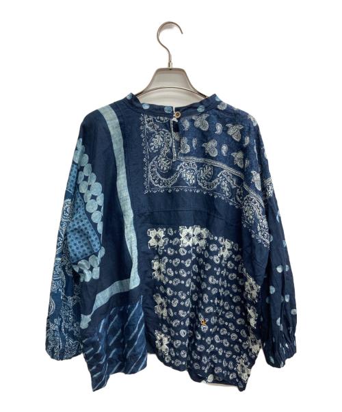 45R（フォーティファイブ・アール）45R (フォーティファイブ・アール) バンダナパッチワークのブラウス インディゴ サイズ:記載なし（実寸サイズを参照ください）の古着・服飾アイテム