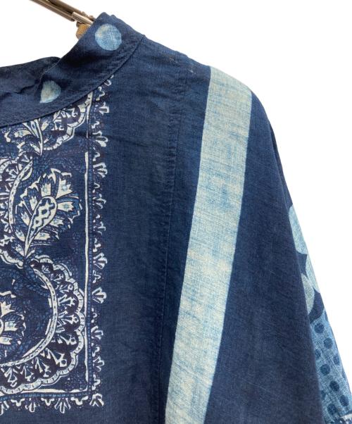 45R（フォーティファイブ・アール）45R (フォーティファイブ・アール) バンダナパッチワークのブラウス インディゴ サイズ:記載なし（実寸サイズを参照ください）の古着・服飾アイテム