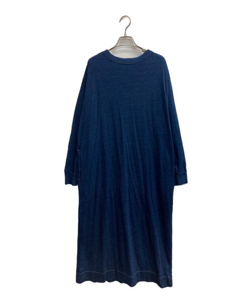 45R（フォーティファイブ・アール）45R (フォーティファイブ・アール) 天竺カットソーワンピース インディゴ サイズ:FREEの古着・服飾アイテム
