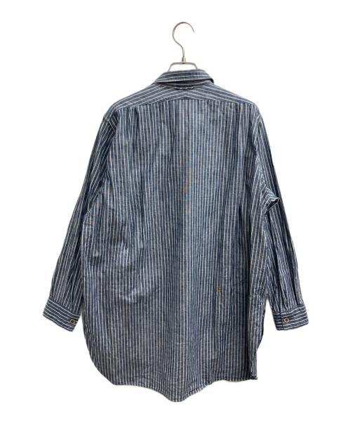 45R（フォーティファイブ・アール）45R (フォーティファイブ・アール) ダンガリーストライプの908グランパプルシャツ ブルー サイズ:Freeの古着・服飾アイテム